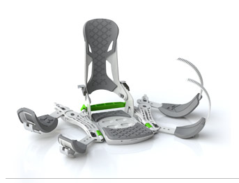 Strap-in snowboard bindings white