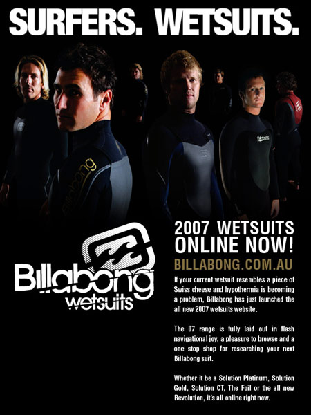 Billabong wetsuits 2007