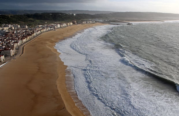 Nazare beach and waves