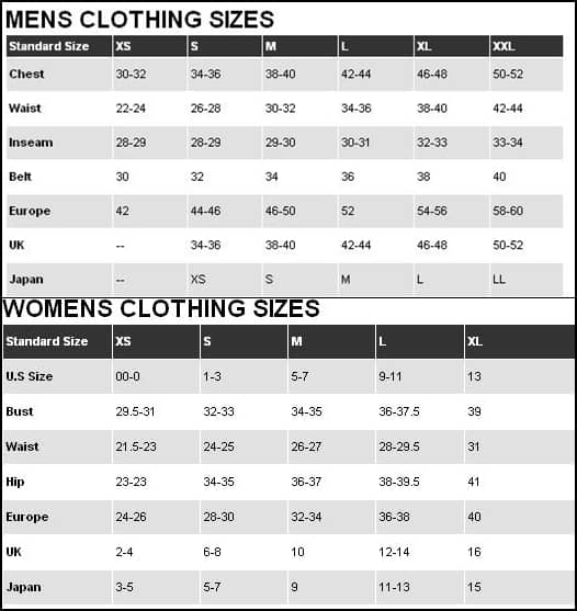 Wetsuit Size Charts For All Known Brands - 360Guide