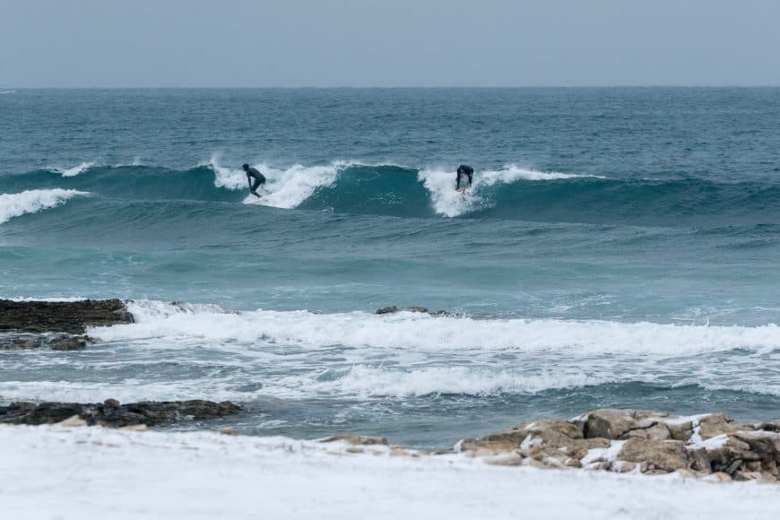 Waves picked up a bit after we arrived. Photo: Miha Godec