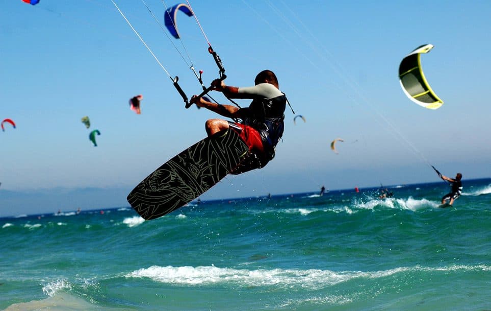 Kite surfing jump