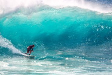 Big waves are one of the dangers in surfing