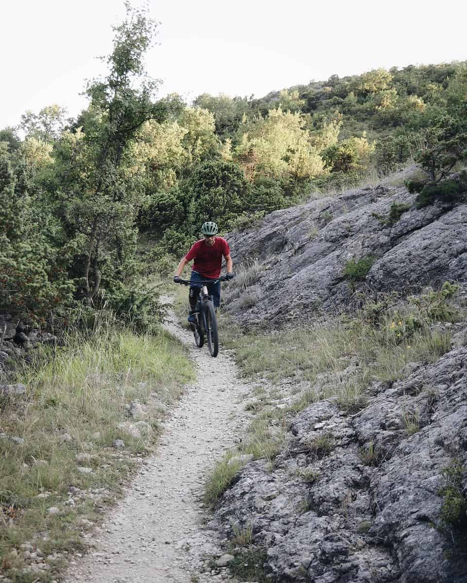 Testing Gem helmet on the trail