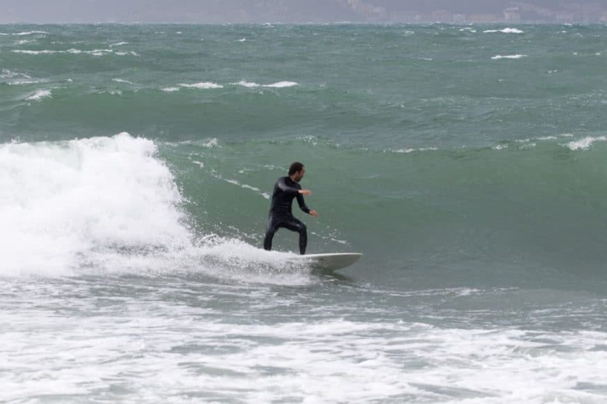 Surfing on a windy day in Ansedonia
